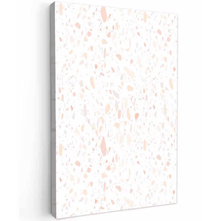 Terrazzo -  Patroon - Wit - Perzik Tuinposter op houten frame 2 cm dik klein 841 -3d