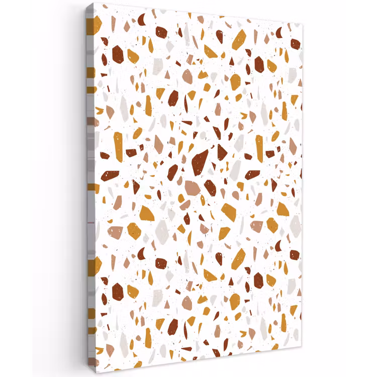 Terrazzo - Patroon - Wit - Urban Tuinposter op houten frame 2 cm dik klein 841 -3d