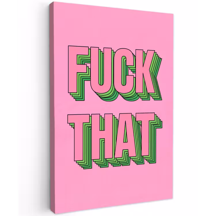 Tekst - Bold - Roze Tuinposter op houten frame 2 cm dik klein -3d