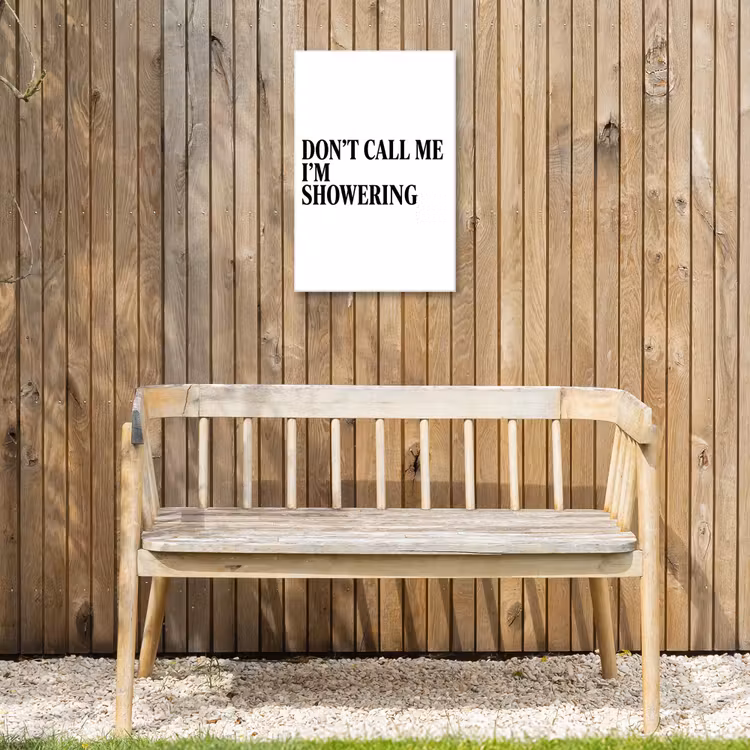 Tekst - Modern - Zwart - Wit Tuinposter op houten frame 2 cm dik klein -sfeer4