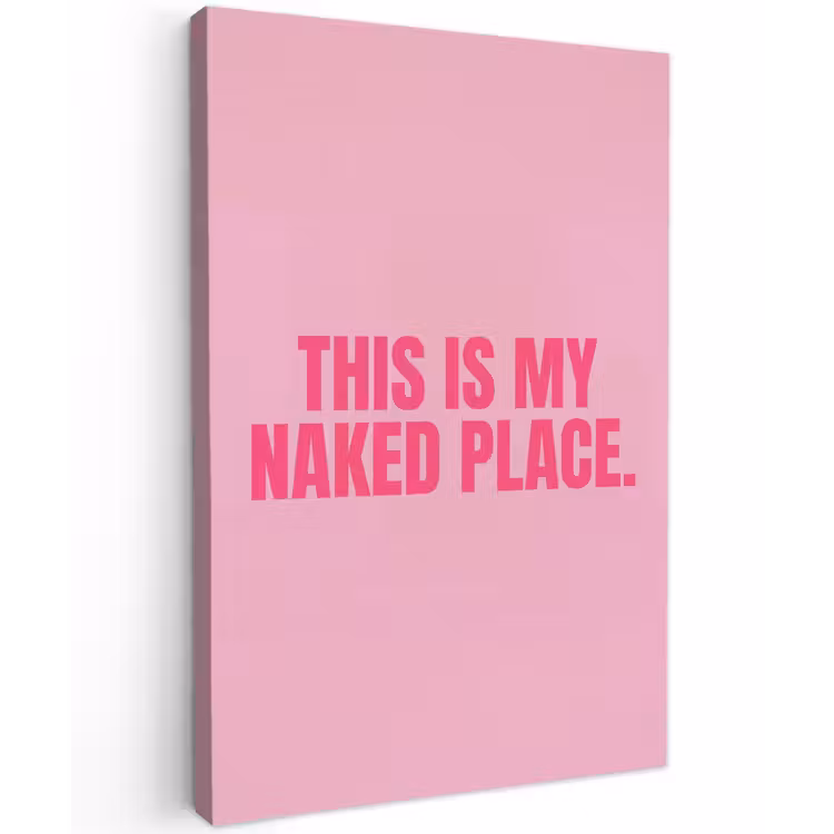 Tekst - Modern - Roze Tuinposter op houten frame 2 cm dik klein -3d