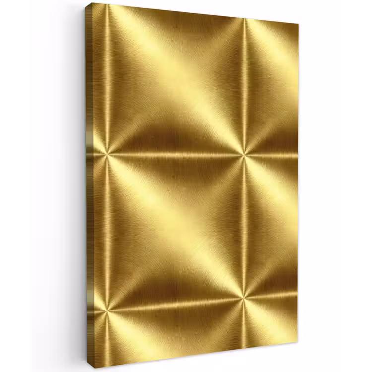Textuur - Geborsteld Goud - Industrieel - Metallic Tuinposter op houten frame 2 cm dik klein 841 -3d