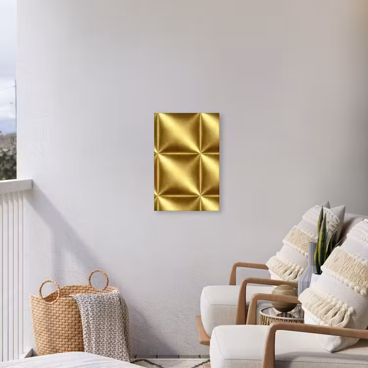 Textuur - Geborsteld Goud - Industrieel - Metallic Tuinposter op houten frame 2 cm dik klein 841 -sfeer1