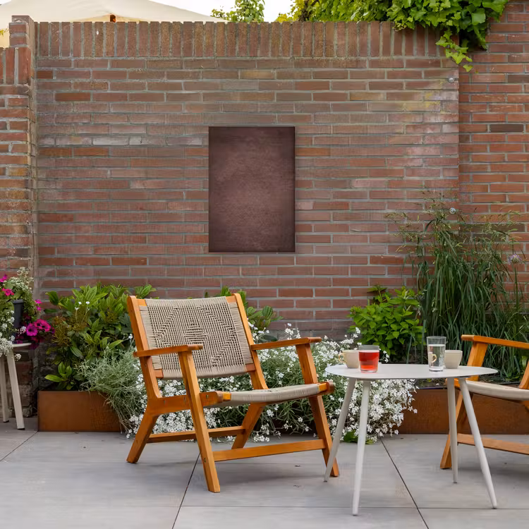 Textuur - Beton - Abstract - Donker - Bruin Tuinposter op houten frame 2 cm dik klein -sfeer3