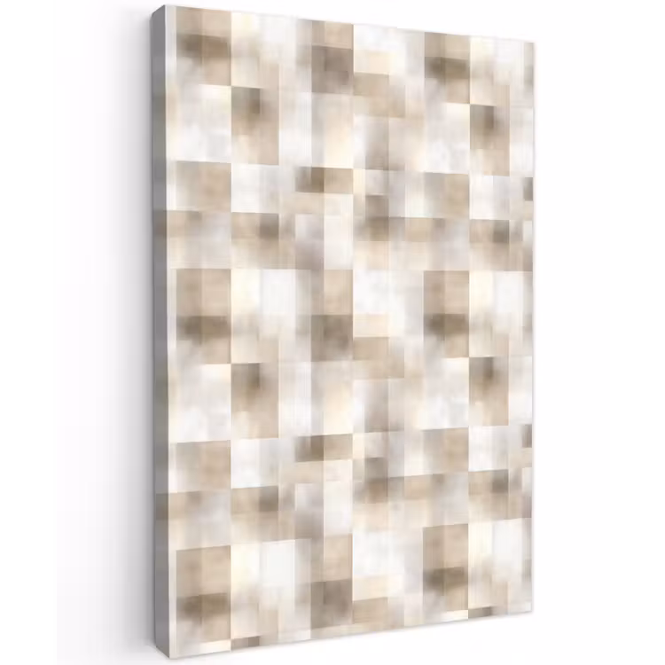 Textuur - Linnen - Beige Tuinposter op houten frame 2 cm dik klein 841 -3d