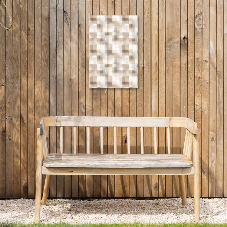 Textuur - Linnen - Beige Tuinposter op houten frame 2 cm dik klein 841 -sfeer4