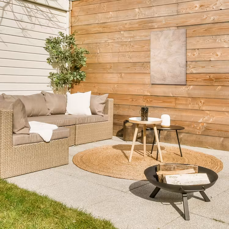 Textuur - Patroon - Abstract - Modern - Beige Tuinposter op houten frame 2 cm dik klein -sfeer2