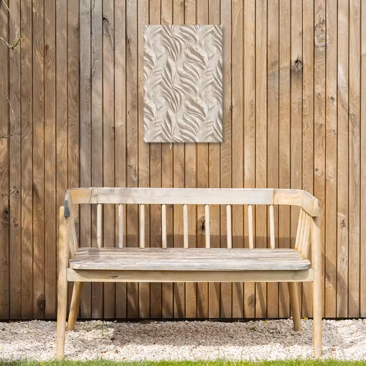 Textuur - Reliëf - Beige Tuinposter op houten frame 2 cm dik klein 841 -sfeer4