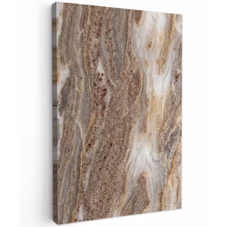 Textuur - Steen - Abstract - Beige Tuinposter op houten frame 2 cm dik klein -3d