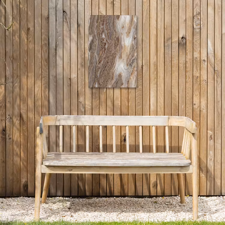 Textuur - Steen - Abstract - Beige Tuinposter op houten frame 2 cm dik klein -sfeer4