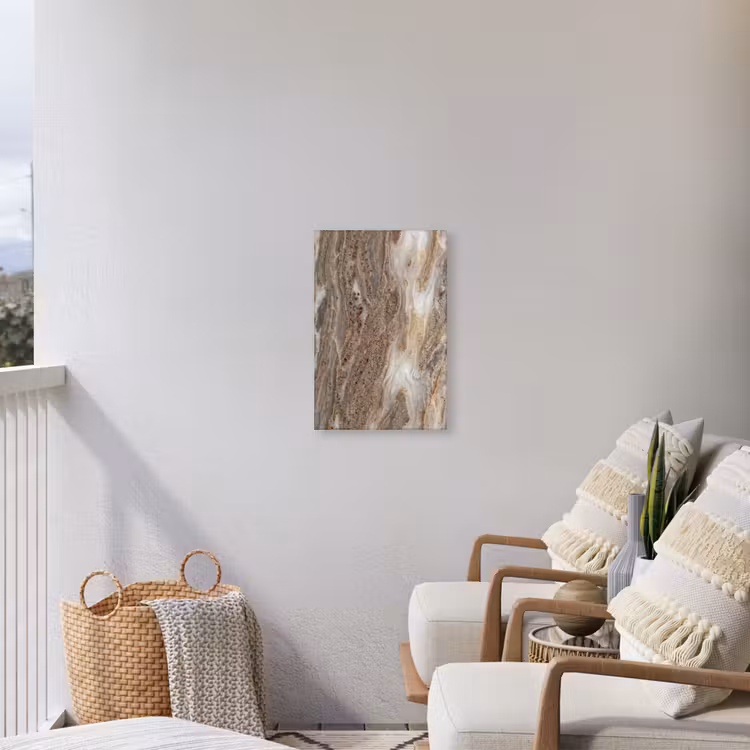 Textuur - Steen - Abstract - Beige Tuinposter op houten frame 2 cm dik klein -sfeer1