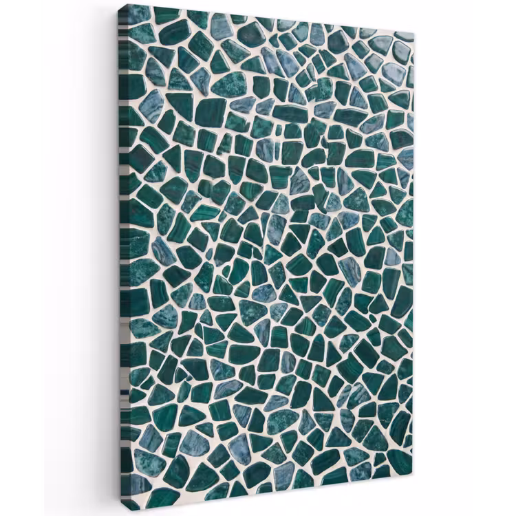 Textuur - Steen - Groen - Abstract - Patroon Tuinposter op houten frame 2 cm dik klein -3d
