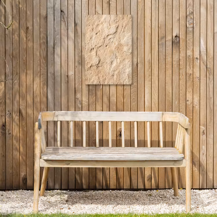 Textuur - Steen - Natuur - Beige Tuinposter op houten frame 2 cm dik klein -sfeer4