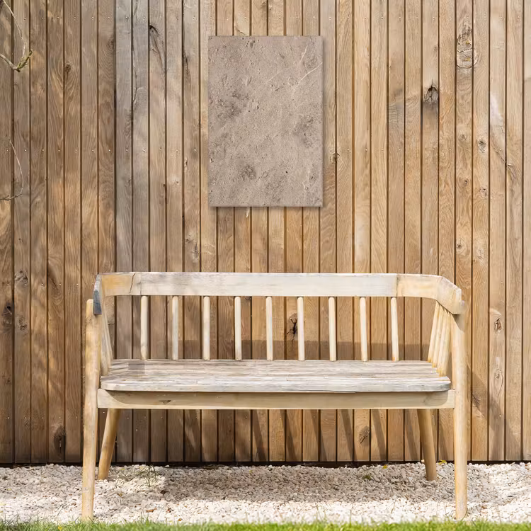 Textuur - Steen - Patroon - Rustiek - Beige Tuinposter op houten frame 2 cm dik klein -sfeer4
