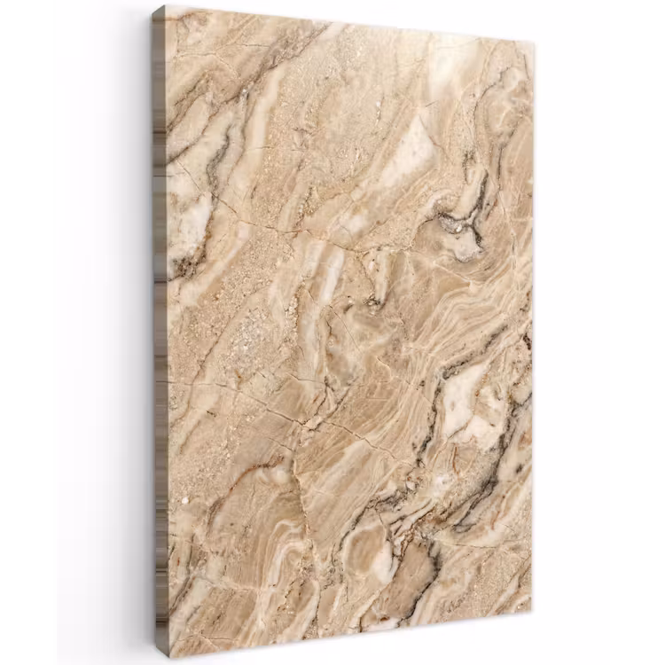 Textuur - Aders - Abstract - Modern - Beige Tuinposter op houten frame 2 cm dik klein -3d