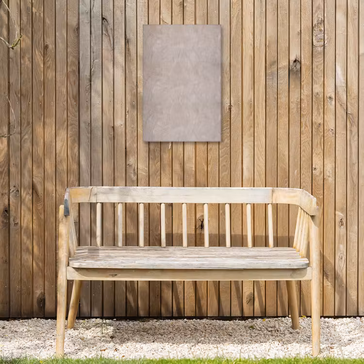 Textuur - Wand - Modern - Beige - Abstract Tuinposter op houten frame 2 cm dik klein -sfeer4
