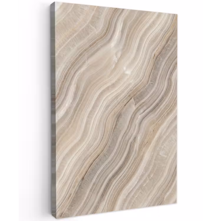 Textuur - Golvend - Abstract - Modern - Beige Tuinposter op houten frame 2 cm dik klein -3d