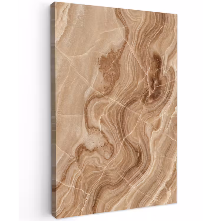 Textuur - Golvend - Abstract - Warm - Bruin Tuinposter op houten frame 2 cm dik klein -3d