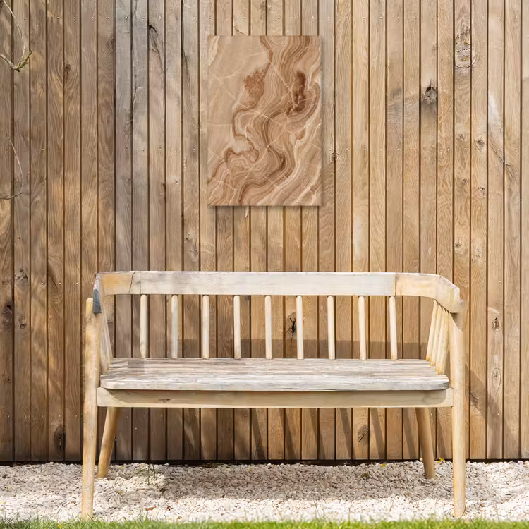 Textuur - Golvend - Abstract - Warm - Bruin Tuinposter op houten frame 2 cm dik klein -sfeer4