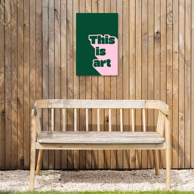 This is art - Schaduw - Roze Tuinposter op houten frame 2 cm dik klein -sfeer4