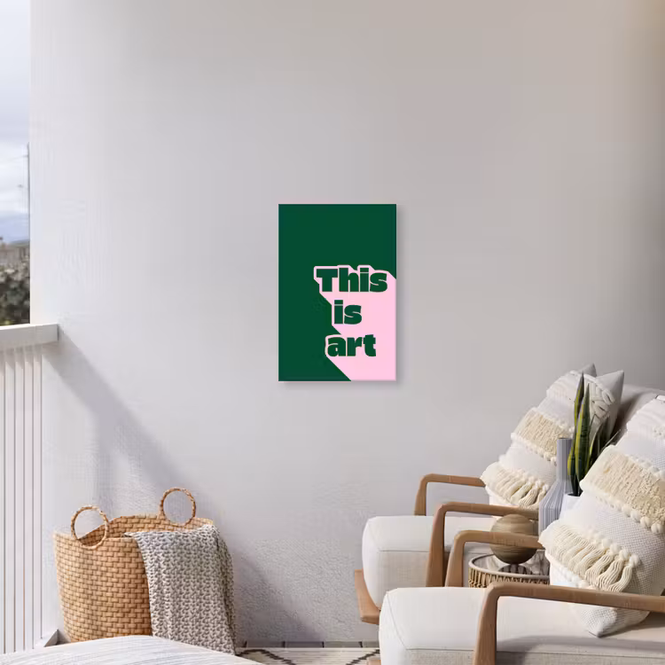 This is art - Schaduw - Roze Tuinposter op houten frame 2 cm dik klein -sfeer1
