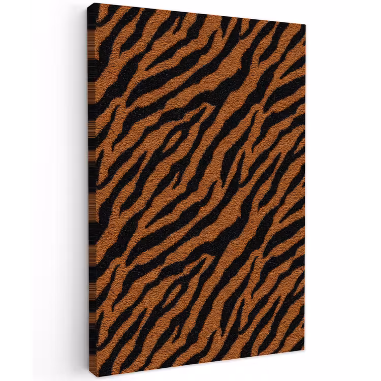 Tijger - Zwart - Vacht Tuinposter op houten frame 2 cm dik klein 841 -3d