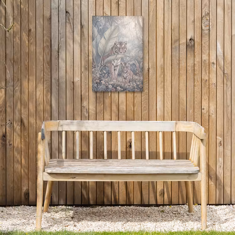 Tijger - Welp - Jungle - Illustratie - Dieren Tuinposter op houten frame 2 cm dik klein -sfeer4
