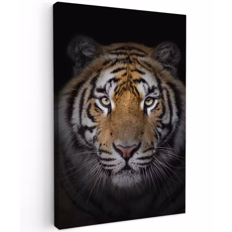 Tijger in de schaduw Tuinposter op houten frame 2 cm dik klein -3d