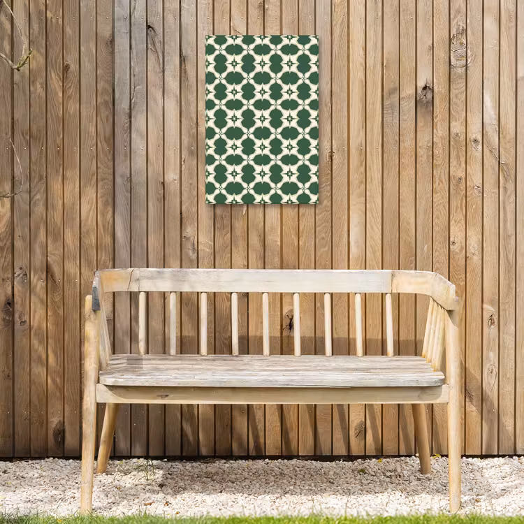 Tegel - Klassiek - Groen Tuinposter op houten frame 2 cm dik klein 841 -sfeer4