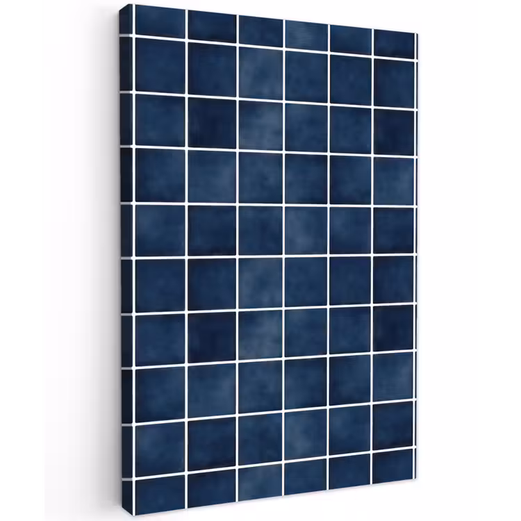 Tegel - Modern - Blauw Tuinposter op houten frame 2 cm dik klein 841 -3d