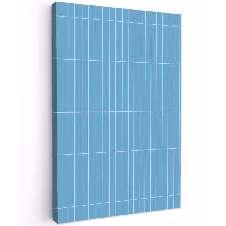 Tegel - Langwerpig - Patroon - Blauw Tuinposter op houten frame 2 cm dik klein 841 -3d