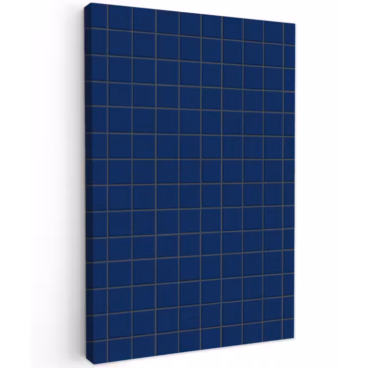Tegel - Patroon - Blauw Tuinposter op houten frame 2 cm dik klein 841 -3d
