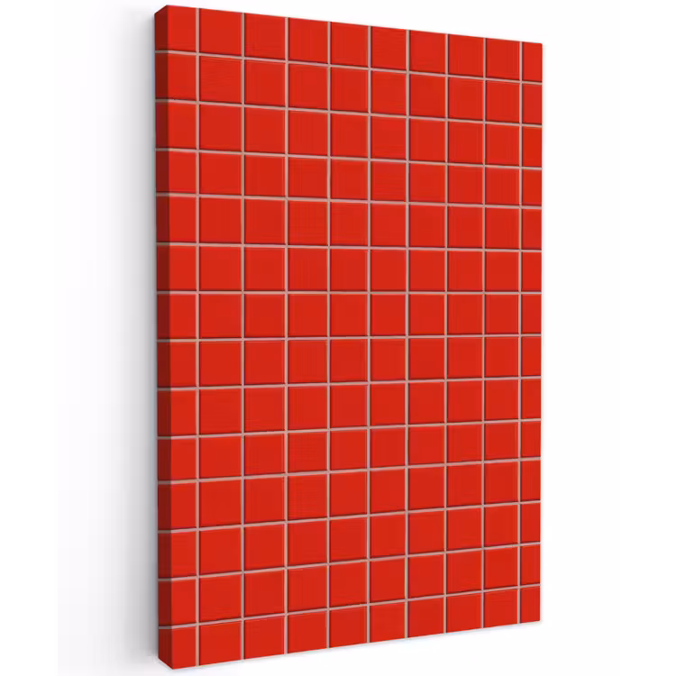 Tegel - Patroon - Kersen - Rood Tuinposter op houten frame 2 cm dik klein 841 -3d