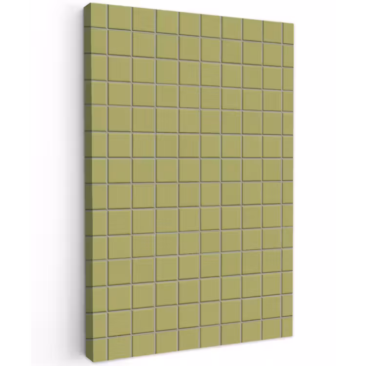 Tegel - Patroon - Olijfgroen Tuinposter op houten frame 2 cm dik klein 841 -3d