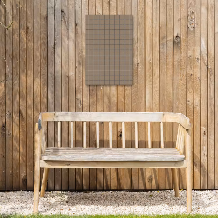 Tegel - Patroon - Taupe Tuinposter op houten frame 2 cm dik klein 841 -sfeer4