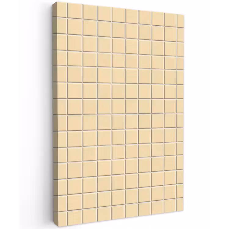 Tegels - Patroon - Crème Tuinposter op houten frame 2 cm dik klein 841 -3d