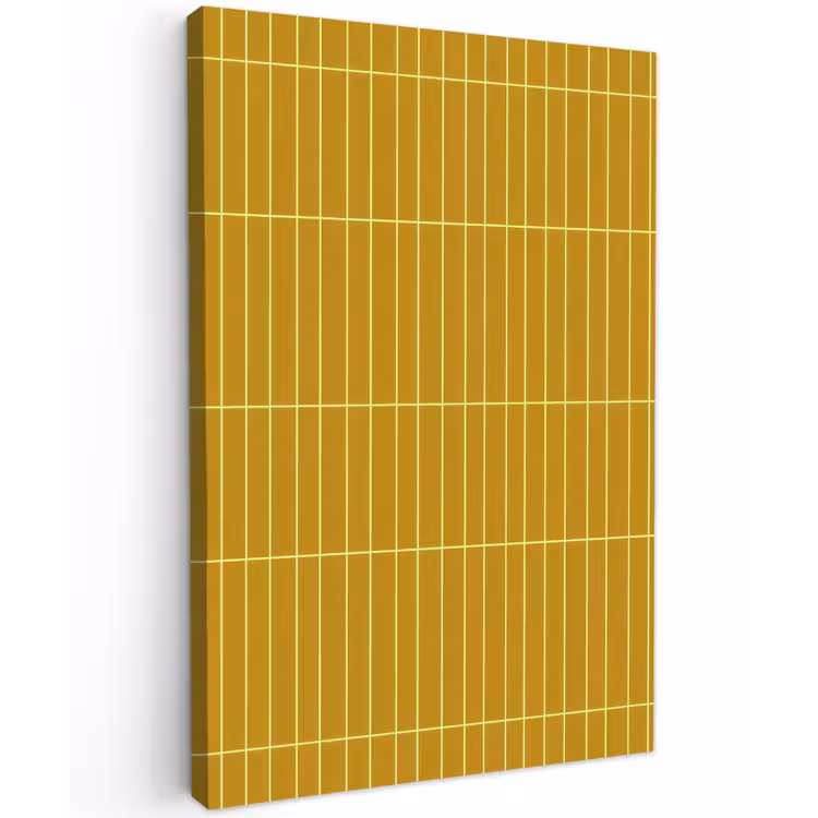 Tegels - Verticaal - Mosterdgeel Tuinposter op houten frame 2 cm dik klein 841 -3d