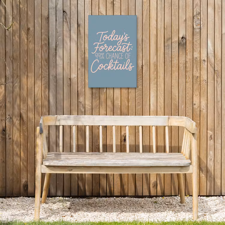 Today's Forecast - Cocktails - Blauw Tuinposter op houten frame 2 cm dik klein -sfeer4