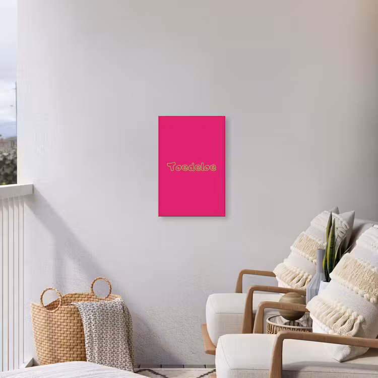 Toedeloe - Groen - Roze Tuinposter op houten frame 2 cm dik klein -sfeer1