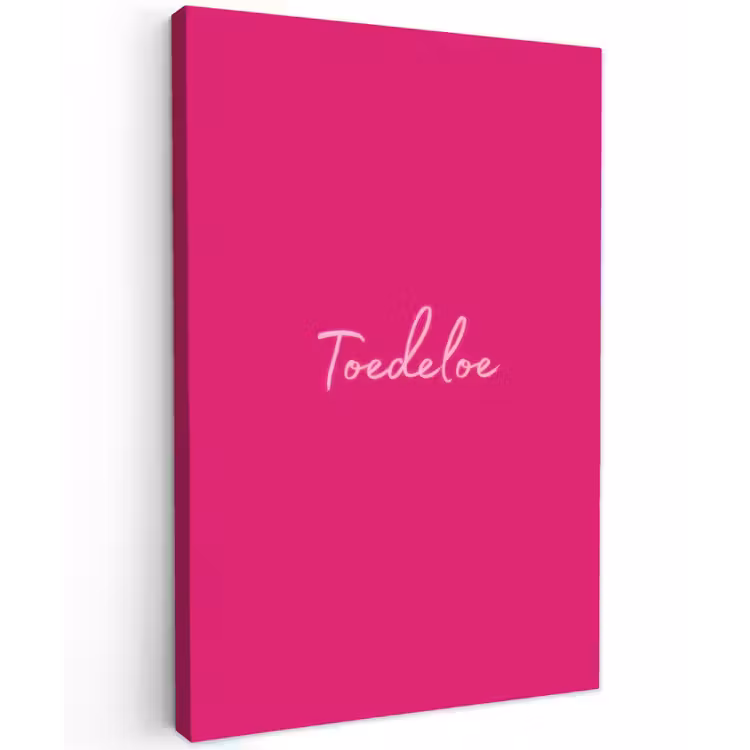 Toedeloe - Roze Tuinposter op houten frame 2 cm dik klein -3d