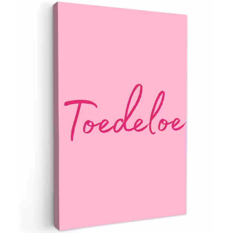 Toedeloe - Roze - Minimalistisch Tuinposter op houten frame 2 cm dik klein -3d