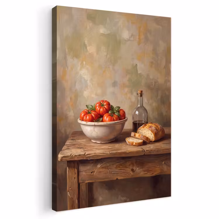 Outdoor Canvas Print - Tomatoes - Bowl - Food - Tomaten - Kom - Eten Tuinposter op houten frame 2 cm dik klein