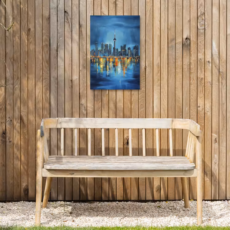 Skyline Toronto - Water - Stadslichten - Toren Tuinposter op houten frame 2 cm dik klein -sfeer4