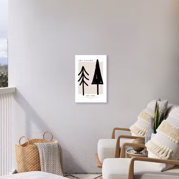 Bomen - Kerst - Zwart - Feest Tuinposter op houten frame 2 cm dik klein -sfeer1