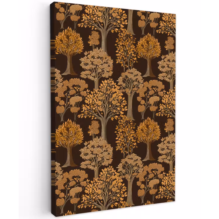 Bomen - Patroon - Bruin Tuinposter op houten frame 2 cm dik klein 841 -3d