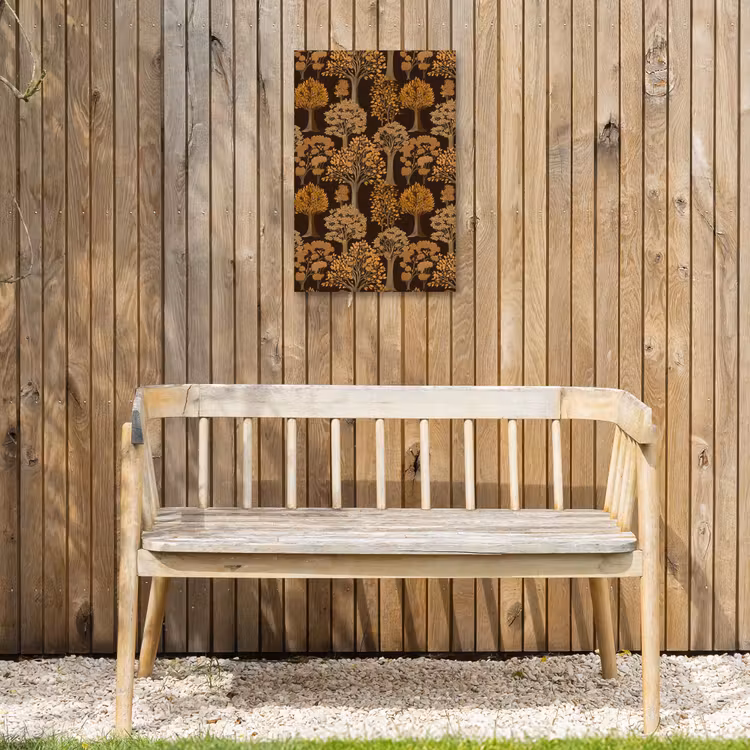 Bomen - Patroon - Bruin Tuinposter op houten frame 2 cm dik klein 841 -sfeer4