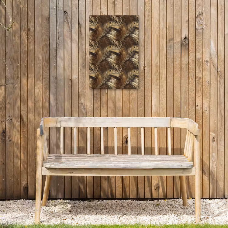 Tropisch - Bladeren - Goud Tuinposter op houten frame 2 cm dik klein 841 -sfeer4