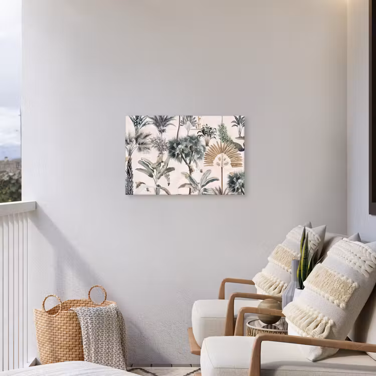 Tropisch - Bomen - Bladeren - Jungle Tuinposter op houten frame 2 cm dik middel -sfeer1