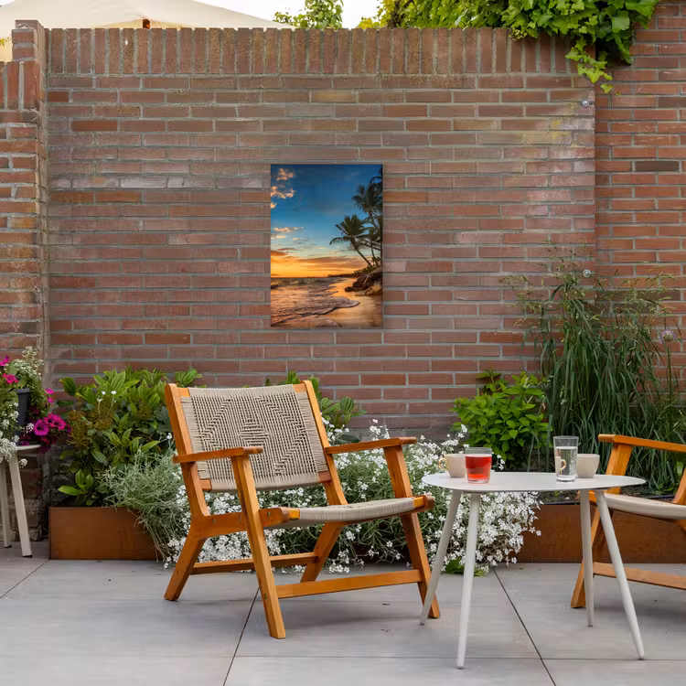 Tropische Schemering Tuinposter op houten frame 2 cm dik klein -sfeer3