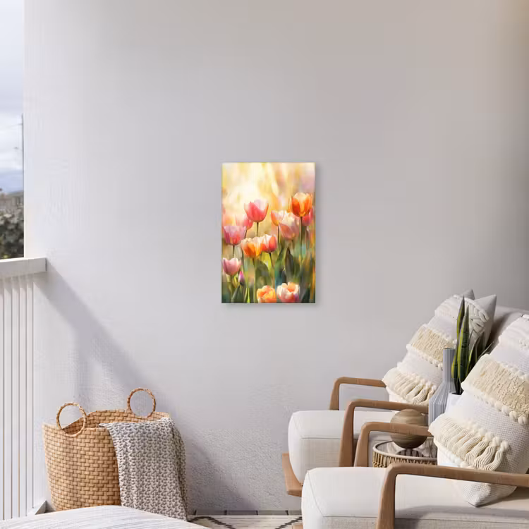 Tulpen - Sprookjesachtig - Kleurrijk Tuinposter op houten frame 2 cm dik klein -sfeer1